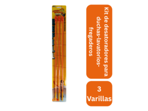 Kit de 3 desatoradores para fregaderos, lavatorios y duchas