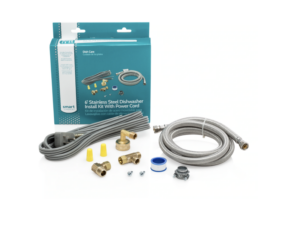 Kit de instalación lavaplatos con cable en angulo y manguera de acero inoxidable