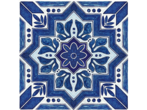 Decoracion piso blue moroccan, 6ct 30.48 cm x 30.48 cm