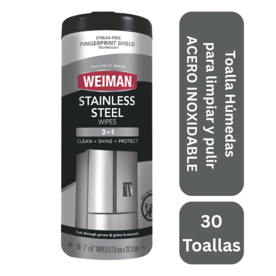 Toallas húmedas para limpiar acero inoxidable