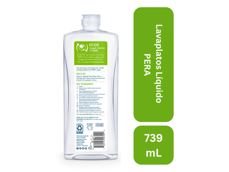 Lavaplatos líquido 100% natural aroma pera - Imagen 2