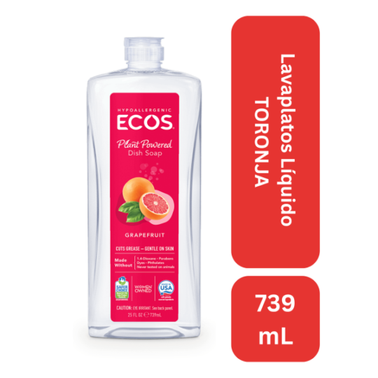 Lavaplatos líquido 100% natural aroma toronja