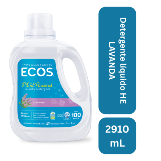 Detergente líquido he 100% natural aroma lavanda 100 lavadas