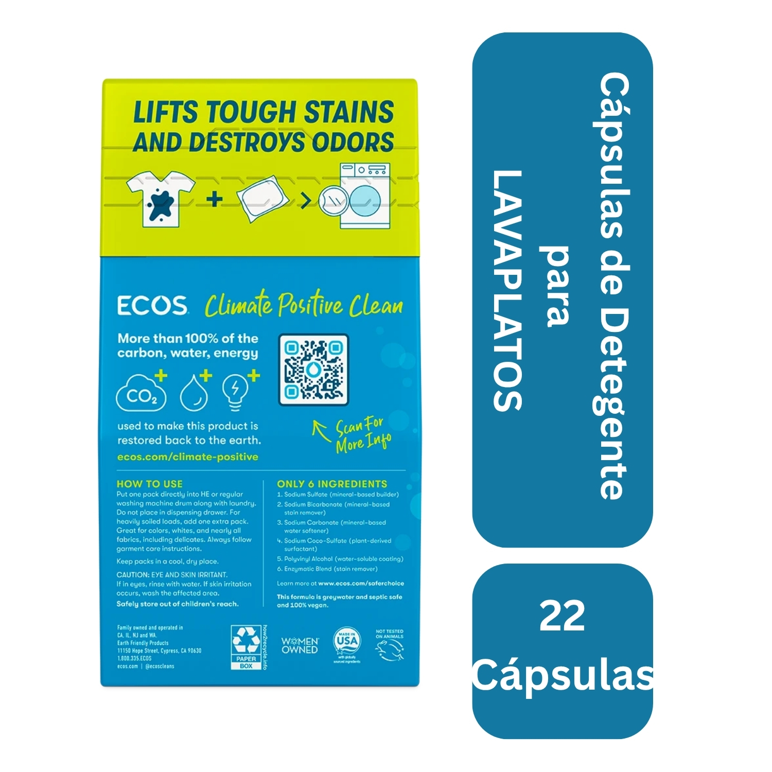 CAPSULA DETERGENTE MAQUINA LAVAPLATOS ECOS 22 PODS - Imagen 2